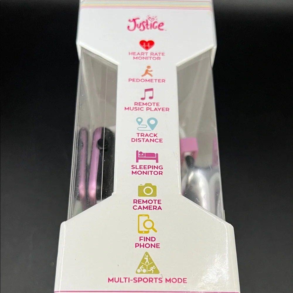 New Justice Pink Zebra Kids' Smartwatch with Touchscreen